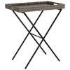 vidaXL Folding Tray Table Grey Flat PE rattan, powder-coated steel, PC board - 2 of 4