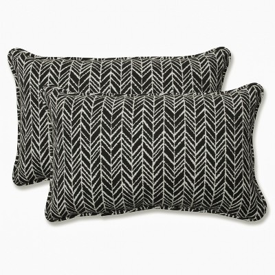 Outdoor/Indoor Herringbone Rectangular Throw Pillow Set of 2 - Pillow Perfect
