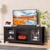 Costway 58 Inches Fireplace TV Stand for TVs up to 65 Inches with 1400W Electric Fireplace Black/Naturl/White - image 2 of 4