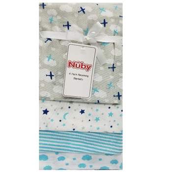 Nuby 4-Pack Receiving Blankets Gift Set, Airplane Theme
