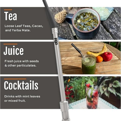 JoGo Pebble Grey Stainless Steel Coffee and Tea Brewing Straw