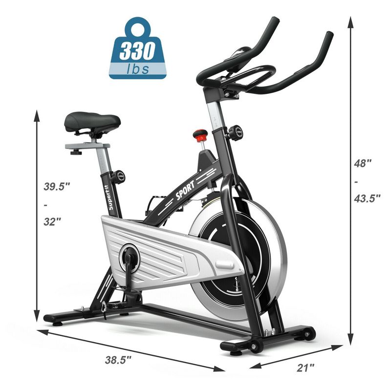 Costway 30Lbs Stationary Training Bike Exercising Bicycle W/Monitor Gym, 2 of 11