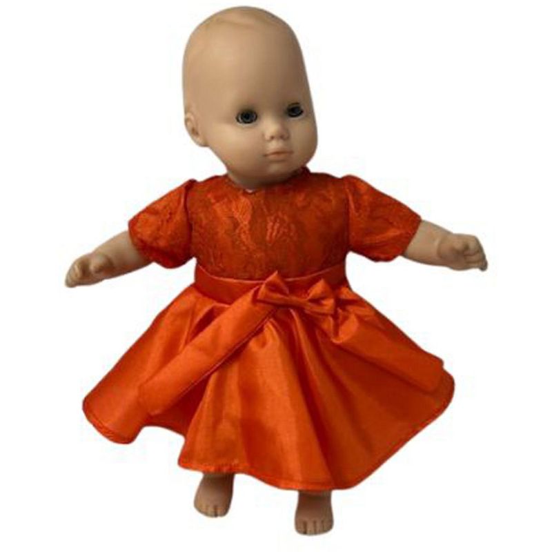 Doll Clothes Superstore Orange Party Dress Fits 15-16 Baby And Cabbage Patch Kid Dolls, 3 of 5