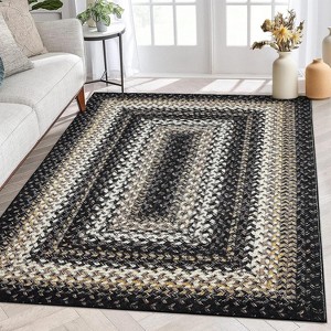 Braided Printed Runner Rug Washable Non-Slip Boho Accent Rug for Hallway, Living Room, Bedroom, Kitchen - 1 of 4