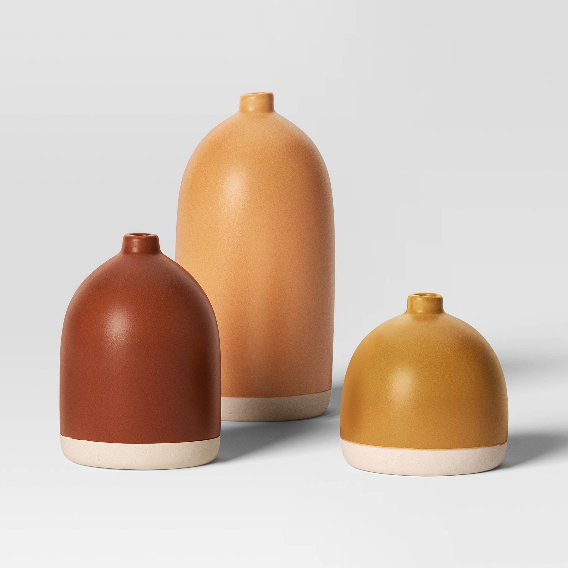 3pc Vase Set Ceramic Brown - Room Essentials™