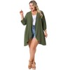 Agnes Orinda Women's Plus Size Open Front 3/4 Sleeve Swiss Dots Lightweight Flowy Casual Cardigan - 3 of 4