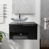 ELECWISH 28-Inch Bathroom Vanity, Modern Black Wall Mounted Bathroom Vanity with 1-Door and 1-Drawer - 2 of 4