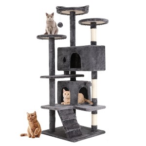 FDW 54in 70in Cat Tree Tower Cat Furiture Activity Center with Cat Scratching Posts for Kittens Pet - 1 of 4