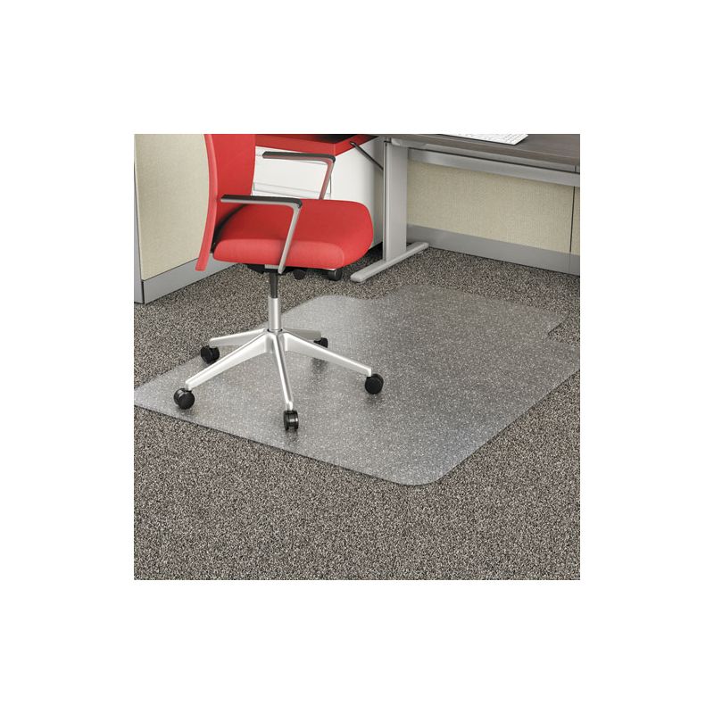 Alera Occasional Use Studded Chair Mat for Flat Pile Carpet, 36 x 48, Lipped, Clear, 1 of 8