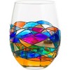 The Wine Savant Beautiful Hand Painted Whiskey & Wine Decanter Set Includes 4 H& Painted Glasses Set on a Wooden Tray - 750 ml - 4 of 4