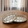 HomeRoots Set of Two Brown Round Wood Indoor Outdoor Vanity Tray With Handles - 2 of 4