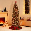 FT Pre-Lit Christmas Tree, Artificial Pencil Holiday Decoration with Light & 743 Tips, Metal Foldable Stand for Indoor Use, Green - 2 of 4