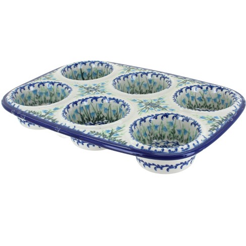 Blue Rose Polish Pottery 335 Vena Muffin Pan : Target