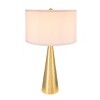 28.5" Modern Table Lamps with Aluminum Cone-Shaped Base, Nightstand Lamps Featuring White Drum Shade for Bedroom or Living Room–The Pop Home - 4 of 4