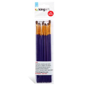 KINGART Natural Hair Brush Set 10 pc - 1 of 3