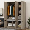 LOVMOR 6-Doors Wooden Wardrobe Storage with a Hanging Rail & 2 Shelves for Bedroom, Home Room - 2 of 4