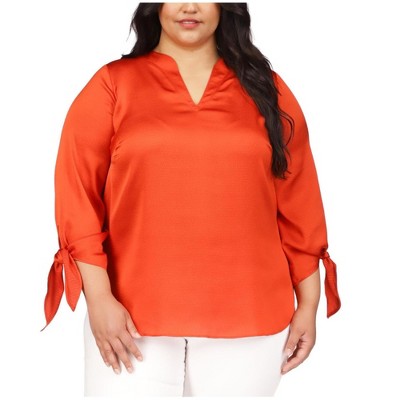 Michael Kors Womens Tie Cuff Tunic Blouse