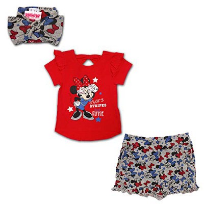 Disney Minnie Mouse Toddler Girls Tank Top and Dolphin Active Shorts Red 4T