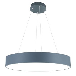 CWI Lighting Arenal LED Drum Shade Pendant With Gray & White Finish - 1 of 4