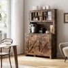 Homhougo Kitchen Pantry Cabinet with Microwave Stand, Freestanding Hutch Cabinet with Buffet Cupboard, Tall Kitchen Cabinets with Adjustable Shelves - 2 of 4