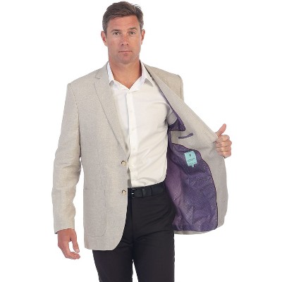 GIOBERTI Mens Linen Sports Coat Suit Jacket, Stone, Size 40 Regular — фото 3
