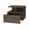 PAGED Wall Mounted Nightstand Modern Wooden Bedside Table with Storage Drawer and 2 Open Shelves, Night Stand for Bedroom, Living Room - 3 of 4
