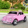 Aosom Licensed Volkswagen Beetle Electric Kids Ride-On Car 6V Battery Powered Toy with Remote Control Music Horn Lights MP3 for 3-6 Years - 2 of 4
