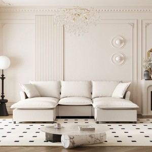 NicBex Couches for Living Room 3pc L-shaped Sectional Sofa Modern Chenille Upholstered Sofa Couch with Movable Ottoman - 1 of 4