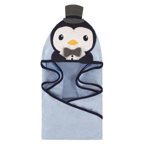 HUDSON BABY Animal Face Hooded Baby Toddler Towel BLUE CAPTAIN PELICAN 