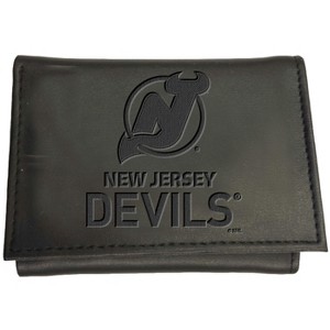 Evergreen NHL New Jersey Devils Black Leather Trifold Wallet Officially Licensed with Gift Box - 1 of 1