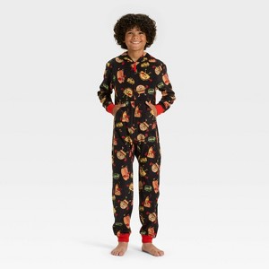 Boys' Food Fight Union Suit - Cat & Jack™ Black - 1 of 3