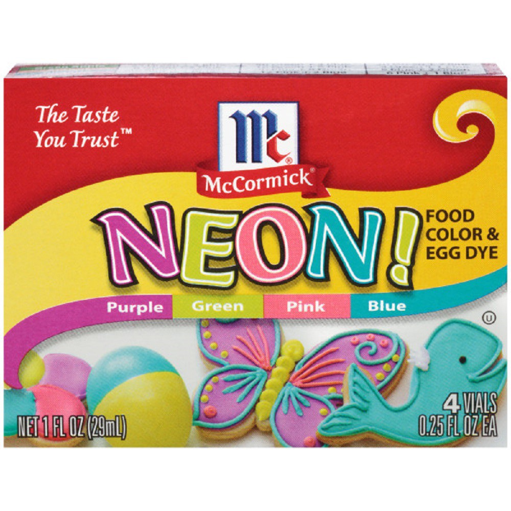 UPC 052100160252 product image for McCormick Assorted Neon Food Coloring Kit 4/.25oz (1oz) | upcitemdb.com