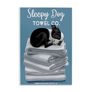 Stupell Industries Vintage Sleepy Dog Towel Co Wall Plaque Art - 1 of 4