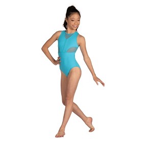 Girl's Leotard Danz N Motion 24129C-Scout Mesh Inserts Many Colors - 1 of 4