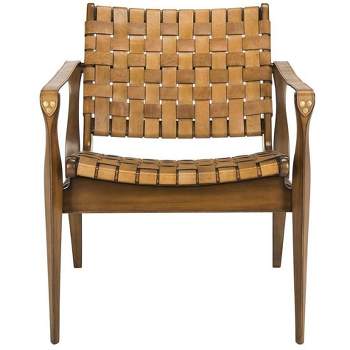 Dilan Leather Safari Chair  - Safavieh