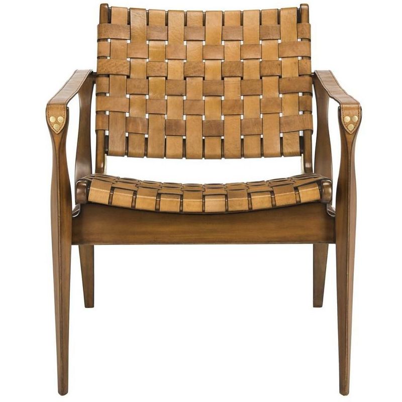 Dilan Leather Safari Chair  - Safavieh, 1 of 9