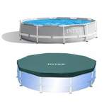 Intex 10'x30" Round Above Ground Swimming Pool & 10' Round  Swimming Pool Cover