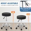 BestMassage Round Rolling Stool Salon Stool with Foot Rest PU Leather Cushion, Black - 3 of 4