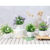 Aoibox 4 Pack Small Artificial Plants with Flowers, Indoor Faux Plants for Home Decor, Farmhouse, Desk, Bathroom, Spring Floral Centerpieces - 3 of 4