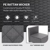 7-Piece Outdoor Patio Furniture Set with Glass Top Coffee Table, PE Rattan Wicker Sectional Modular Conversation Sofa Set w/ Cushions for Patio - 4 of 4