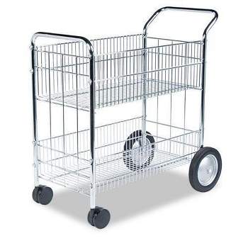 Fellowes Mfg Co. 40912 Wire 21.5 in. x 37.5 in. x 39.25 in. Mail Cart - Chrome