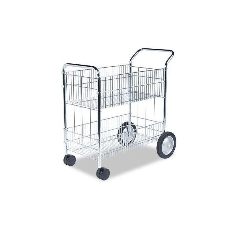 Fellowes Mfg Co. 40912 Wire 21.5 in. x 37.5 in. x 39.25 in. Mail Cart - Chrome, 1 of 3