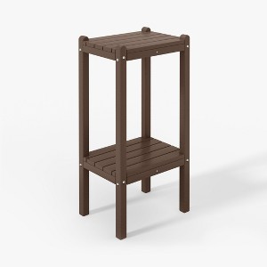 WestinTrends Malibu 36" All Weather HDPE Outdoor Patio Two Shelf Side Table - 1 of 4