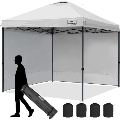 Anybear 10x10FT White Pop Up Canopy Tent with 2 Sidewalls