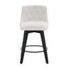 SKRAN 26"  Swivel Upholstered Bar Stool with Stain-Resistant Line&Button Tufted Back Easy Assembly  for Kitchen Island, Cafe or Home Bar - 4 of 4