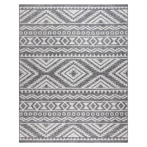 Gertmenian 5'2"x7' Tropea Chalon Rectangle Woven Indoor/Outdoor Accent Rug Gray: UV Stabilized, Mold Resistant - 1 of 4