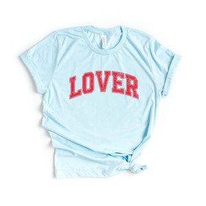 Lover Varsity Arched Distressed - Women's Short Sleeve Graphic T-Shirt - 1 of 4