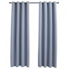 Blackout Curtains with Rings 2 pcs Gray 37"x63" Fabric - 2 of 4
