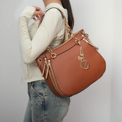 MKF Collection Lina Vegan Leather Shoulder Bag and Wallet by Mia K - Navy Mustard — фото 5