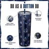 Dragon Glassware x Yellowstone 24 oz Vacuum Insulated Tumbler with Lid and Straws Blue - 2 of 4